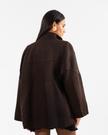 Oversized Brown Jacket Blouse Style
