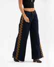 Gold Stitch Wide-Leg Jeans