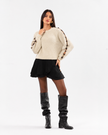 Ecru Stone Sleeve Pullover