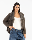 Grey Textured Knot Cardigan