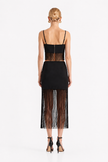 Black Tassel Detail Strappy Crop Top