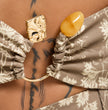 Floral Crop Top with Accessory Details
