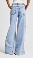 Light-Washed Blue Palazzo Baggy Design