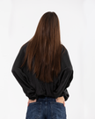 Black Draped gold Zip-up Jacket