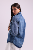 Bejeweled Oversized Denim Shirt