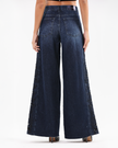 Dark Blue Lace Panel Jeans