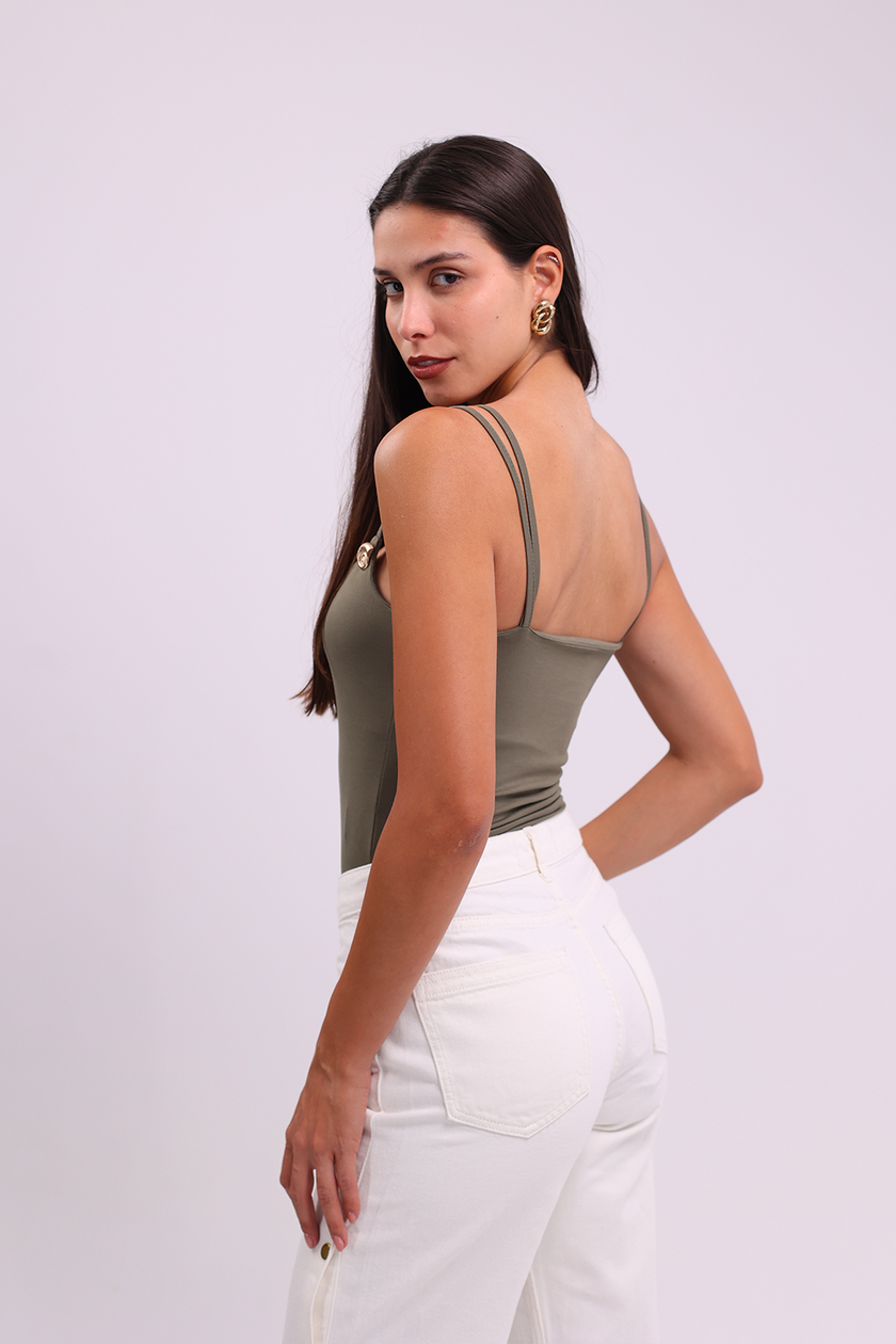 Cami Bodysuit with Shell Embellishmat