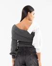 Dark Grey Layered Collar Knit