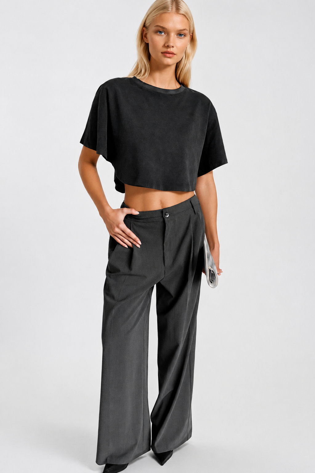 Washed Effect Crop T-Shirt