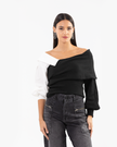 Black Layered Collar Knit