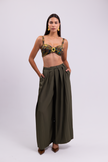 Olive Pleated Palazzo Pants