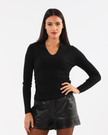 Black Sculpted Pullover