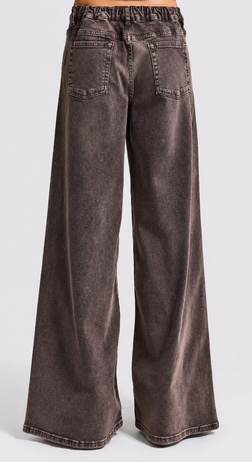 Washed Coffee Denim Jeans