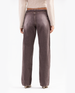 Brown Washed Low-Waist Jeans with Unique Belt-loop Detail at the Waist