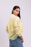 Lemon Sheer Button-Up Blouse