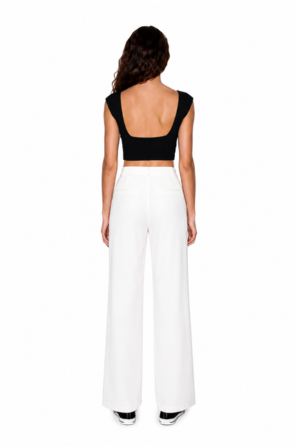 Black Deep V Neck with Front Twist Detail