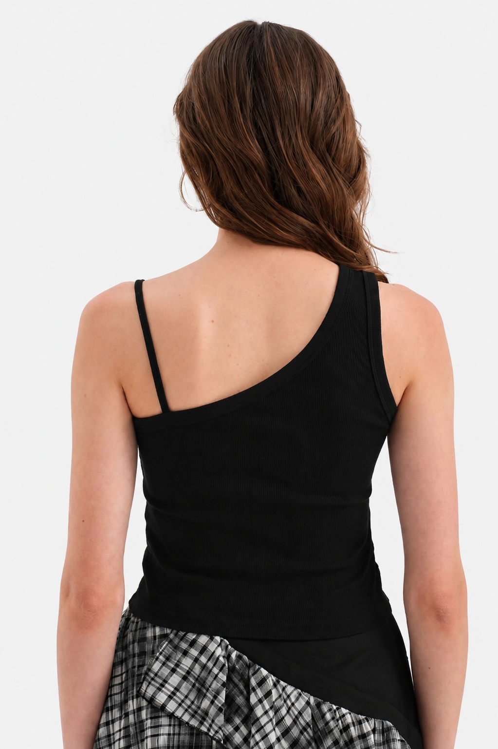 Black Ribbed Tanktop with Silver Stud Detail