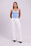 Blue Sheer Trim Tank Top