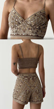 Embroidered High-Waist Short