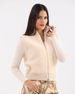 Cream Beige Boucle Vest