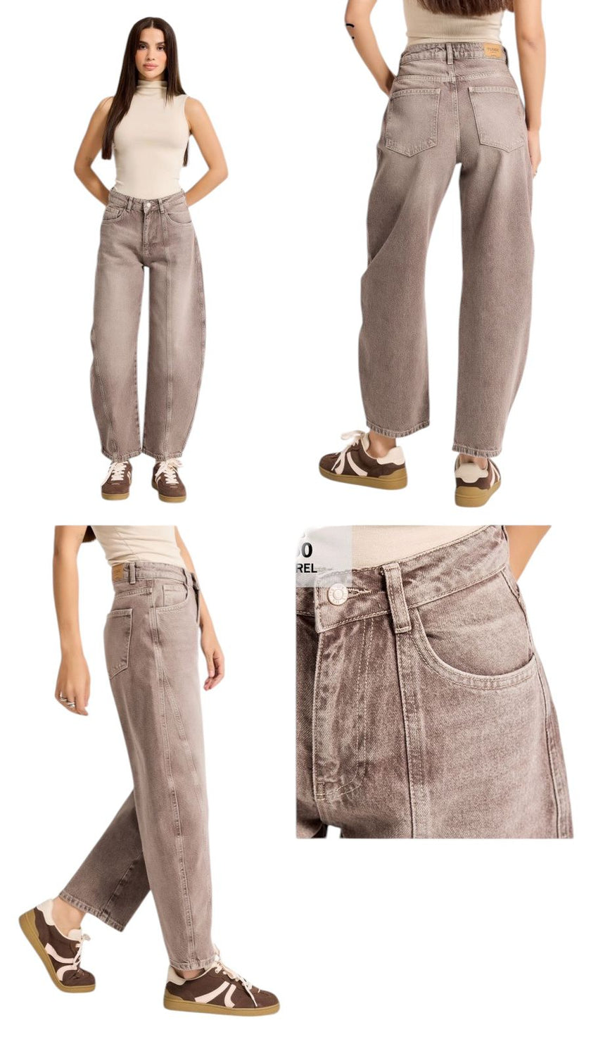 Brown Barrel Ballon Jeans