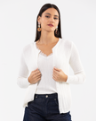 White 2-in-1 Lace Trim Knot Top