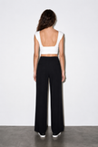 White Deep V Neck with Front Twist Detail