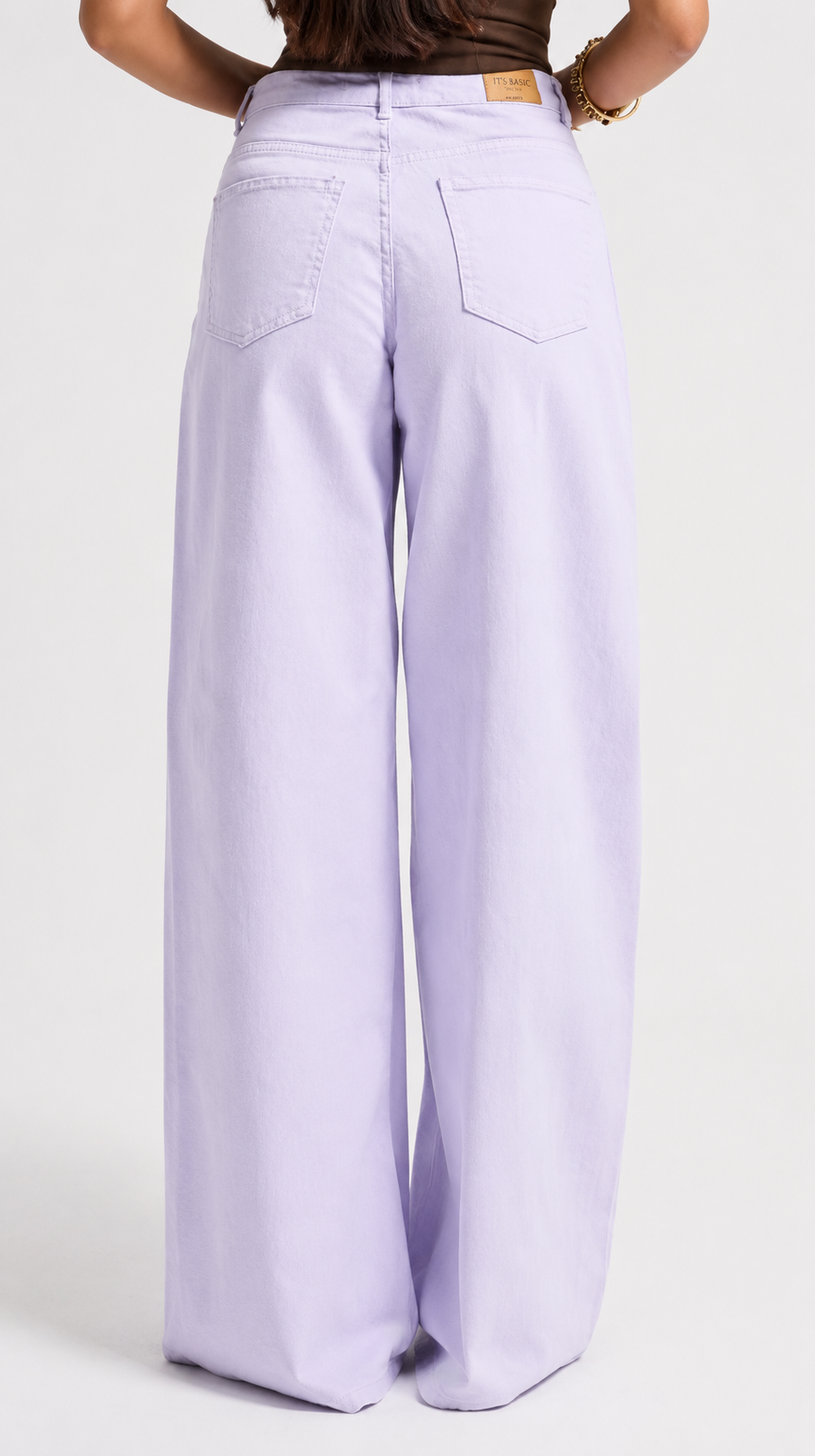 Lilac Mid Rise Wide Leg