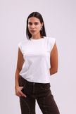 White Padded Muscle T-Shirt