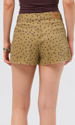 Beige Polka Dot Denim Skirt