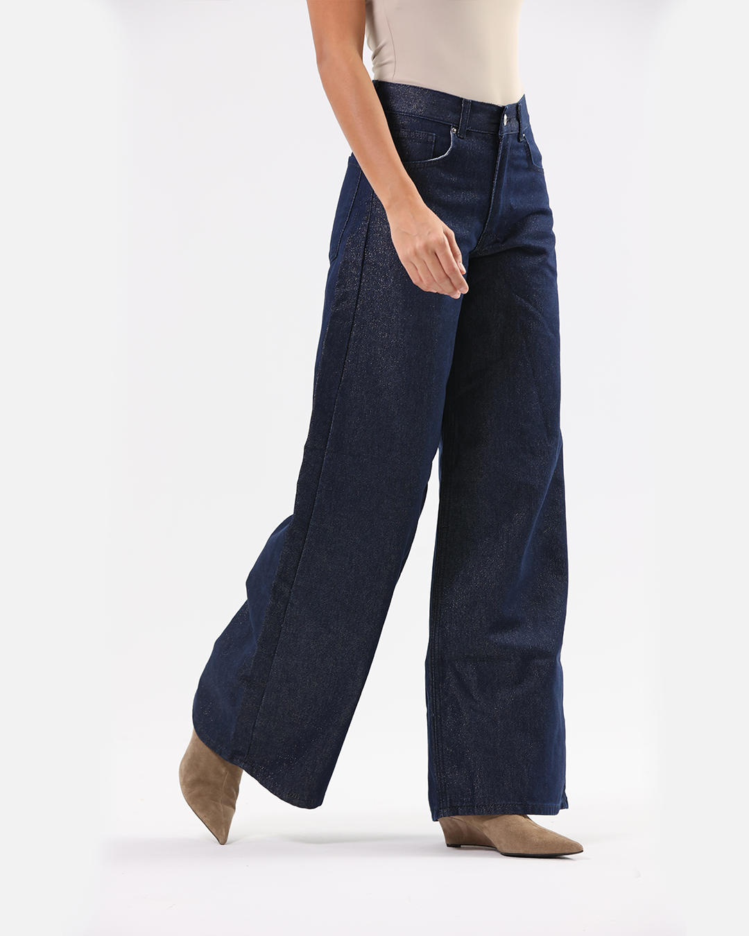 Midnight Gold Wide-Leg Jeans