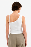 Cream Ribbed Tanktop with Silver Stud Detail