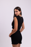 Black Denim Skort