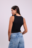 Ruched Chocolate Noir Tank Top