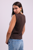 Brown Padded Muscle T-Shirt