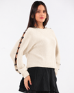 Ecru Stone Sleeve Pullover