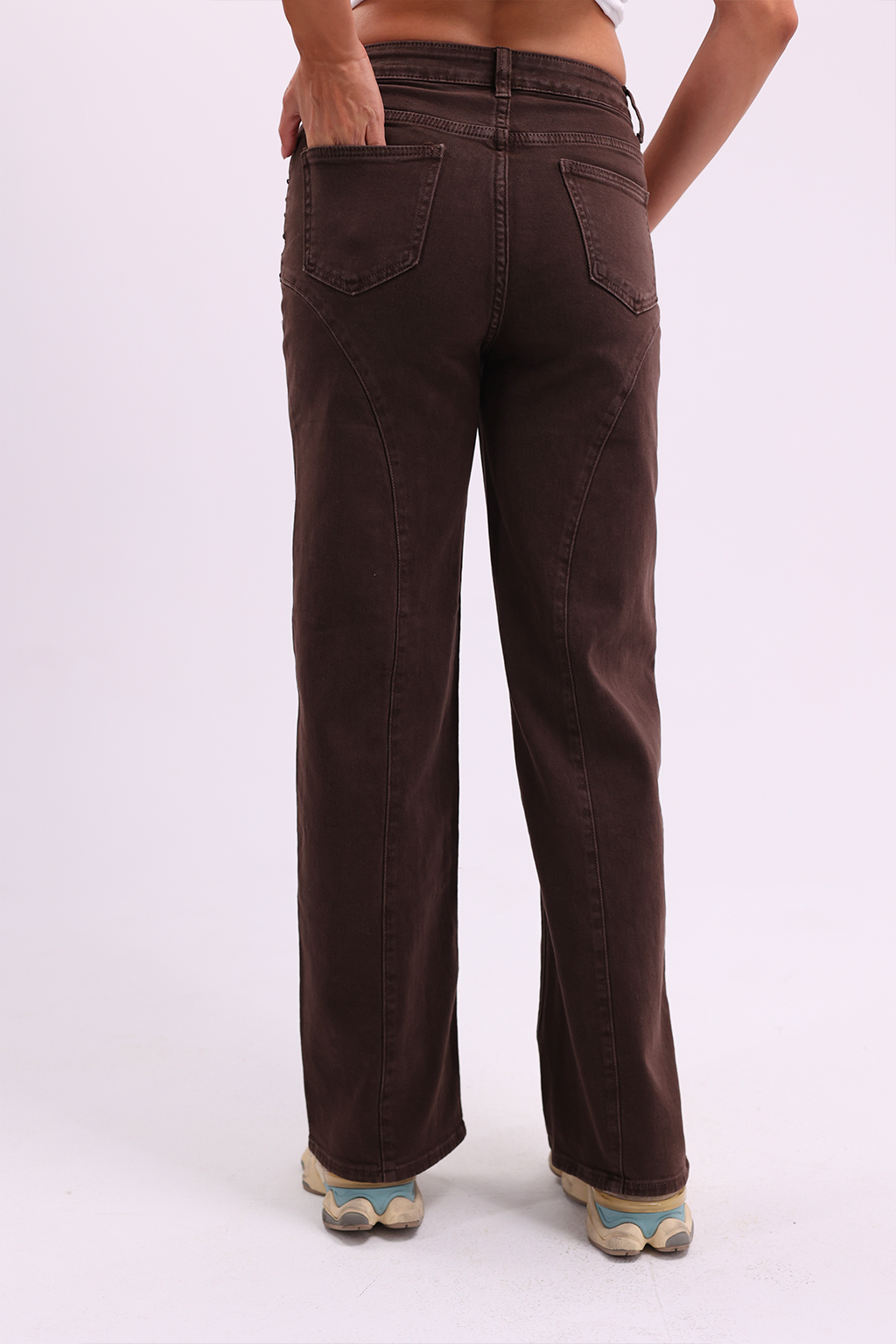 Studded Detail Brown Jeans