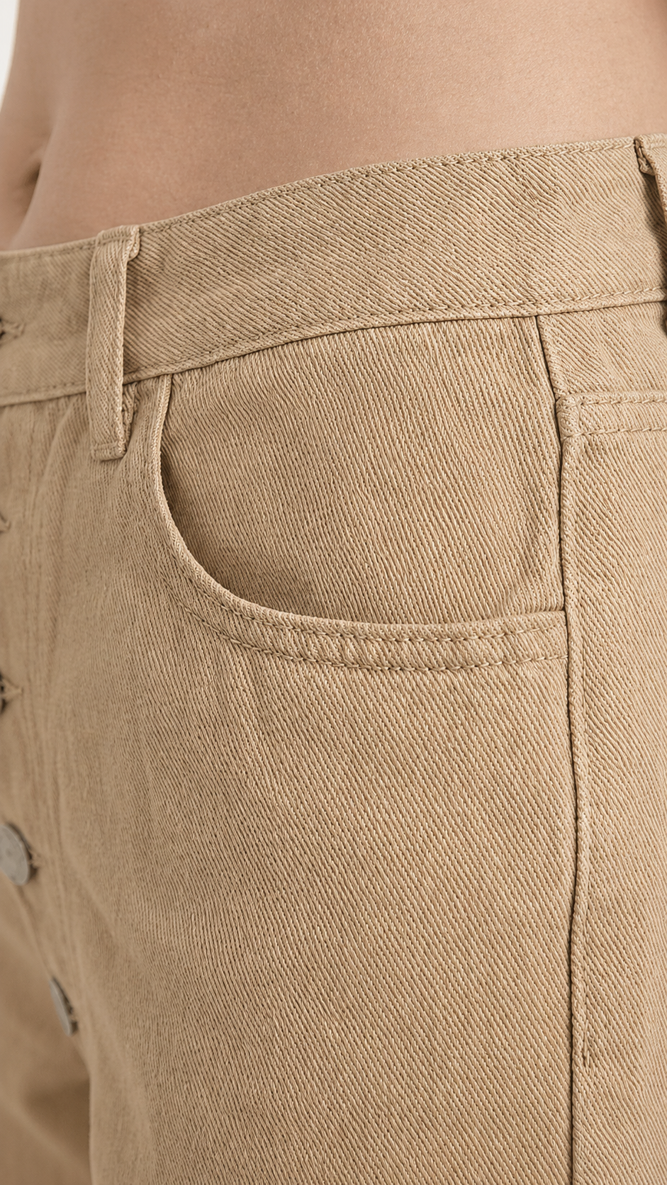 Denim with Full-Front Button Detail