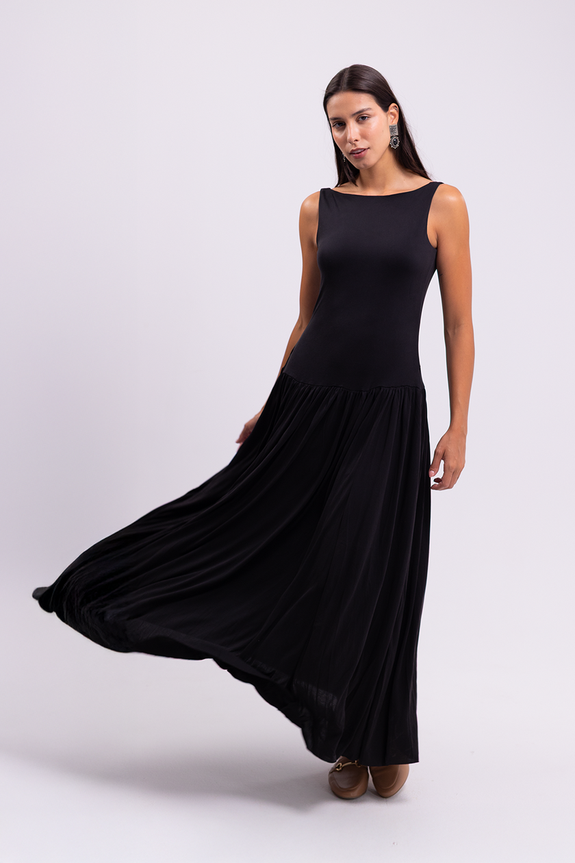 Black Backless Maxi Dress
