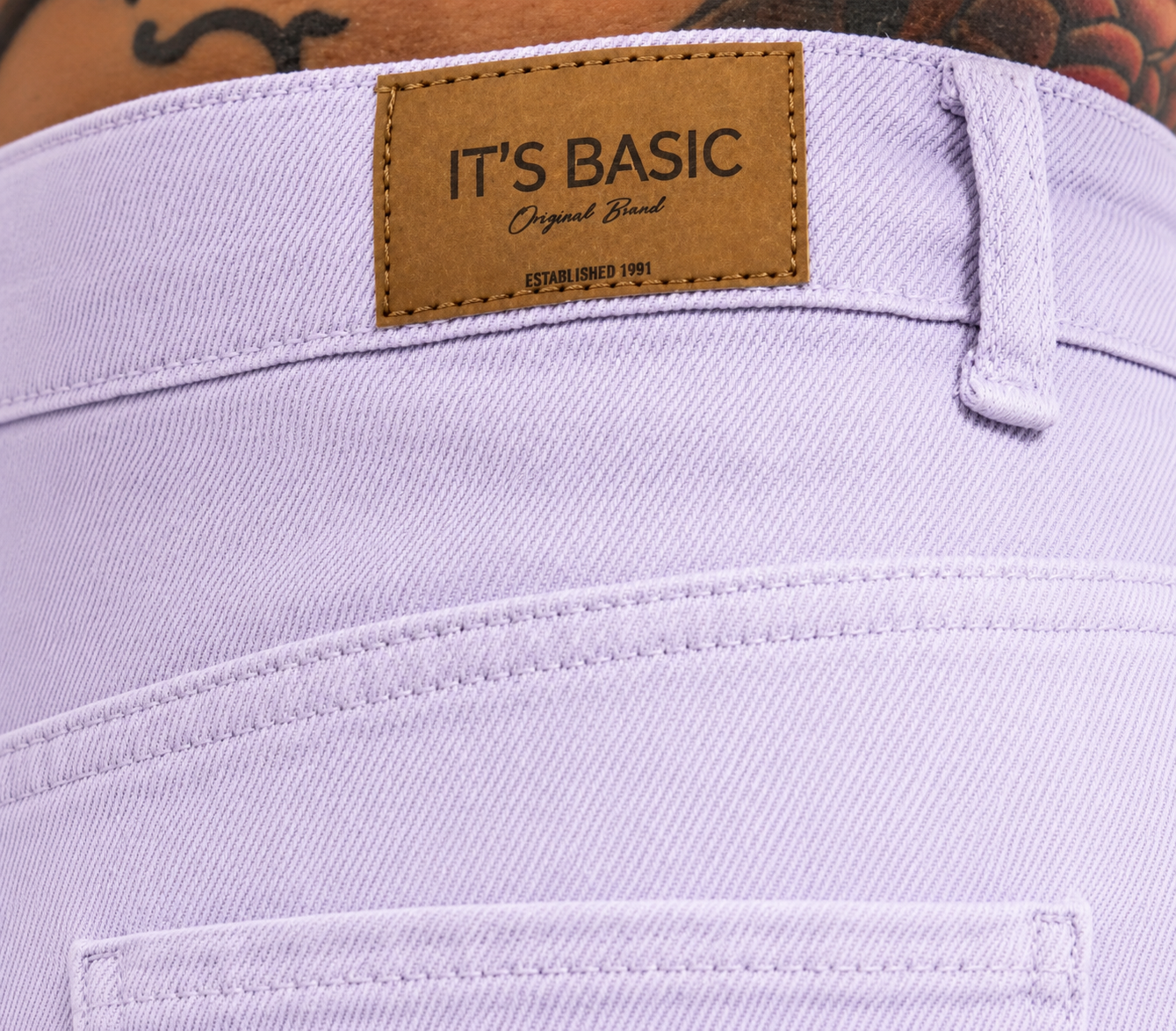 Lilac Mid Rise Wide Leg
