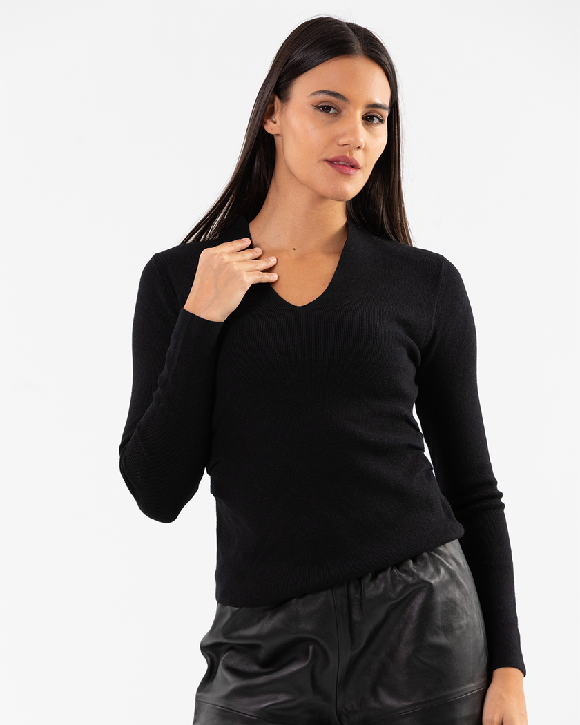Black Sculpted Pullover