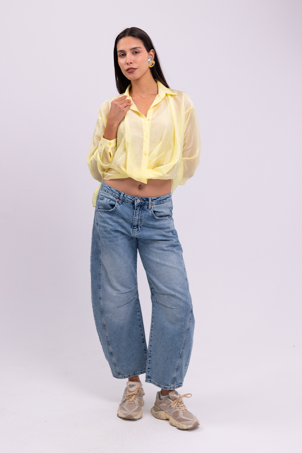 Wide Leg Barrel Balloon Jeans