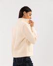 Cream Boucle Jacket with Oversized Flap Pockets