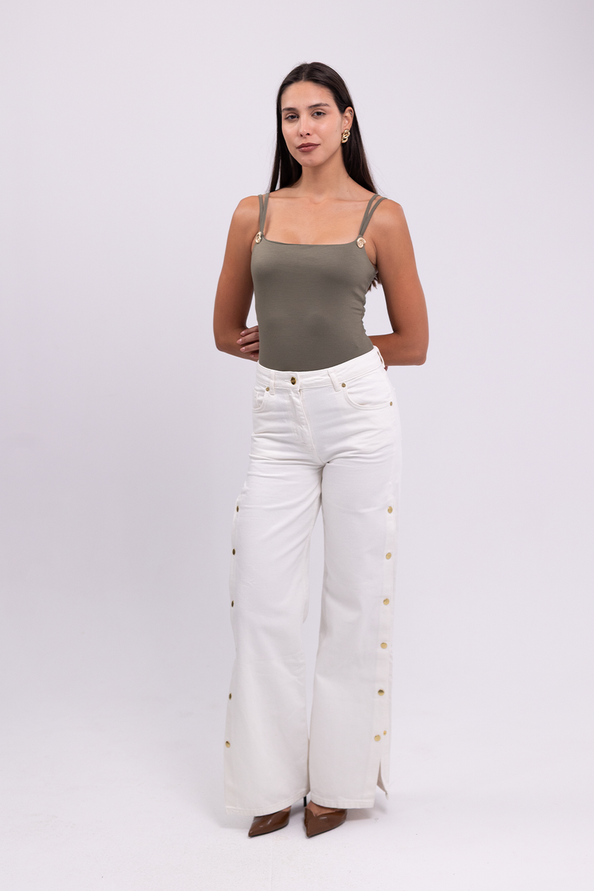Cami Bodysuit with Shell Embellishmat