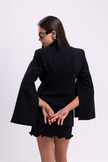 Belted Wrap Black Blazer