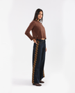 Gold Stitch Wide-Leg Jeans