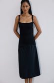 Knitted Square Neck Black Bodysuit