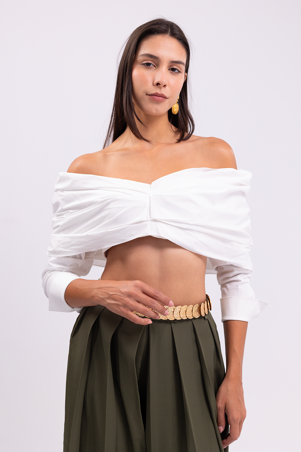 Off-Shoulder White Shirt