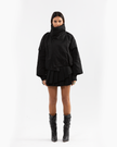 Sculpted High-Collar Black Jacket