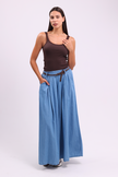 Brown Sheer Trim Tank Top